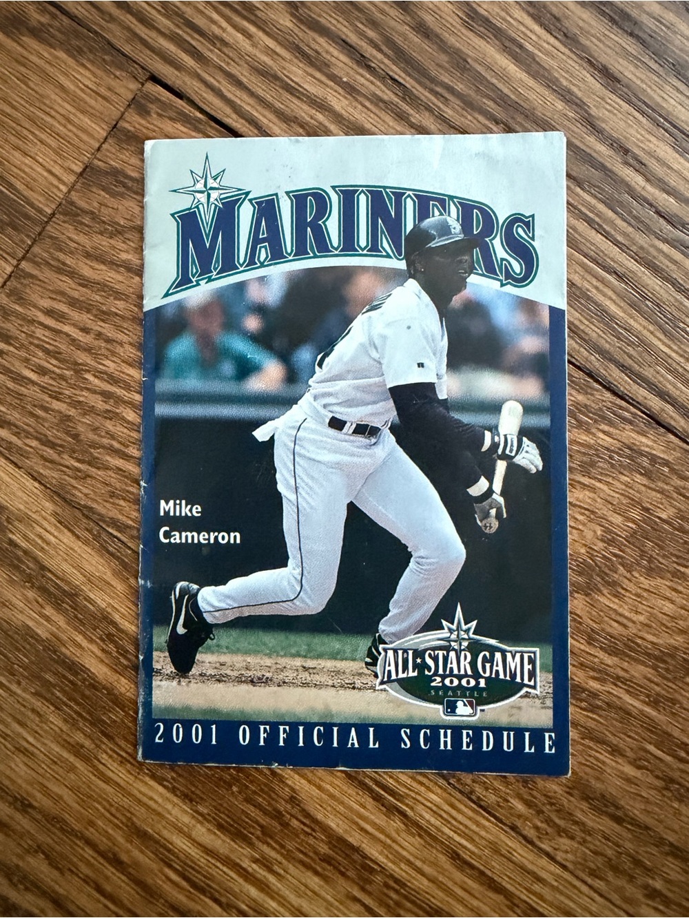 2001 SEATTLE MARINE2001 SEATTLE MARINERS BASEBALL POCKET SCHEDULE - MIKE CAMERON